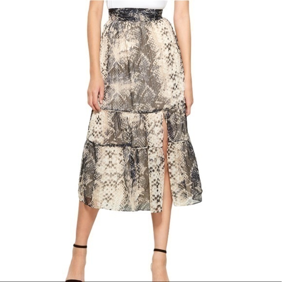 Walter Baker NWT Byron Snakeskin Print Midi Skirt Size 10 MSRP $188 - Picture 1 of 12